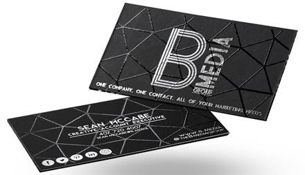 Printed marketing strategy foil embossed business cards